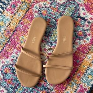 Tkees minimalist double strap flat leather sandals